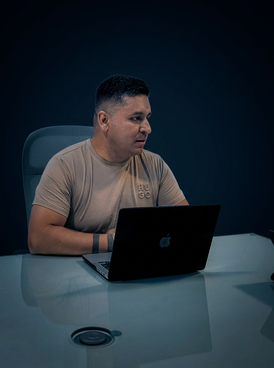 Jose Luis Gómez, fundador de Crea con José, trabajando en su estudio